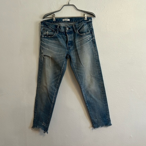 Moussy Vintage SZ 28 Mid Rise Straight Leg Light Wash Japanese Denim Jeans - Picture 1 of 13